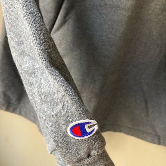 Champion Grey Quarter Zip Sweatshirt Men's L - Picture 6 of 7